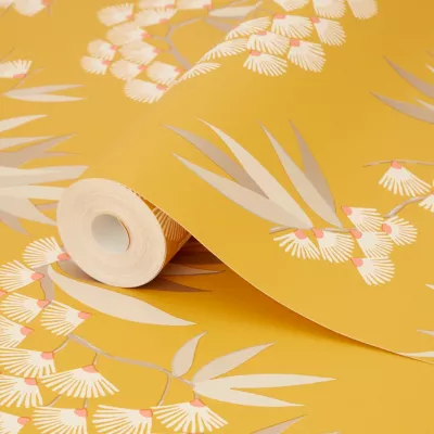 Papier peint vinyle sur intissé jardin japonais GoodHome ocre