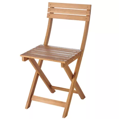 Chaise de jardin pliante GoodHome Virginia en bois d'acacia - Coloris acacia - Hauteur 79 cm (lot de 2)