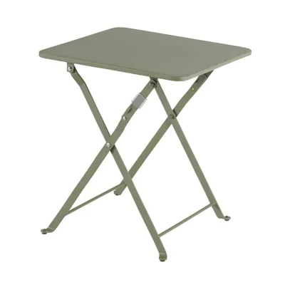 Table de jardin pliante Saba en acier coloris kaki green L.40 x l.40 x H.45 cm