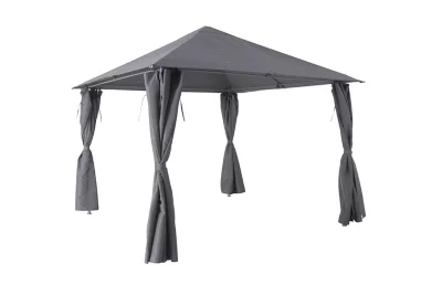Tonnelle autoportante acier et toit polyester GoodHome Shamal gris 3 x 3 m