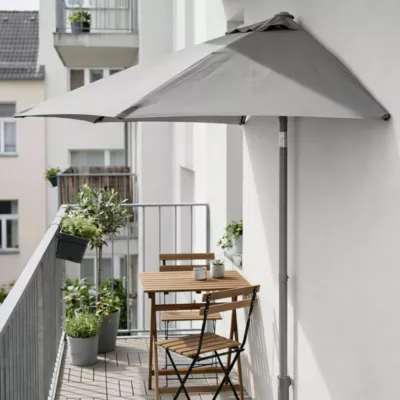 Parasol de balcon GoodHome Carambole gris