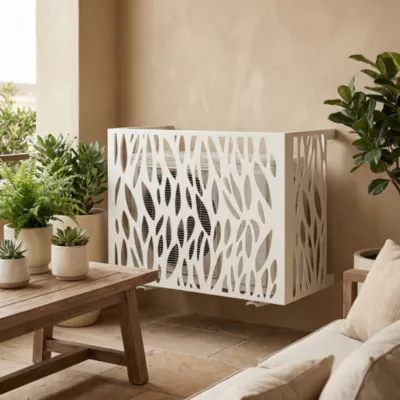 Cache climatiseur GoodHome Neva blanc crème