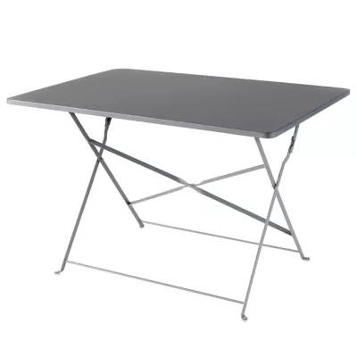 Table de jardin pliante Saba en acier coloris steel grey L.110 x l.70 x H.71 cm