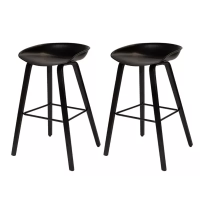 Lot de 2 tabourets de bar noir Chimayo