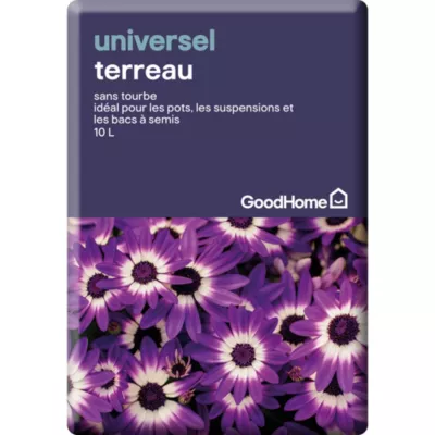 Terreau GoodHome 10L sans tourbe pour pots, suspensions et bacs à semis