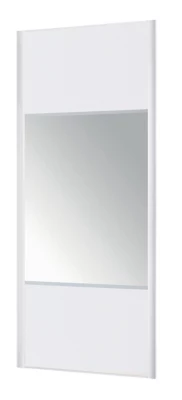 Porte de placard blanc strucutré miroir argent Form Valla 92,2 x 247,5 cm