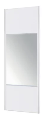 Porte de placard blanc strucutré miroir argent Form Valla 77 x 247,5 cm
