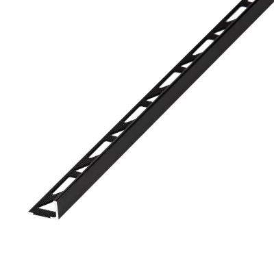 Profilé de carrelage intérieur angle droit aluminium 8 mm x 2.5 m Diall noir