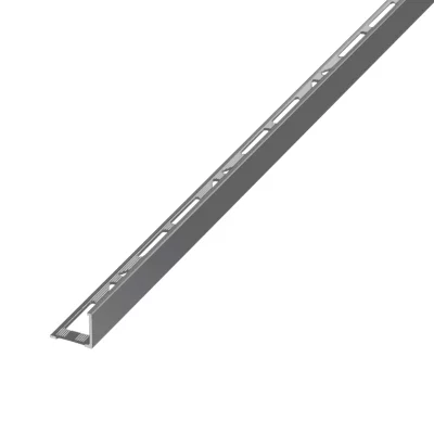 Profilé de carrelage intérieur angle droit aluminium 22 mm x 2.5 m Diall gris foncé 23g