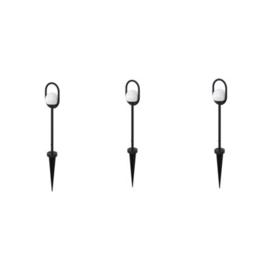 Lampes à piquer extérieures Ruble LED intégrée 3 x 100 lm IP44 GoodHome noir vendue par 3 pièces