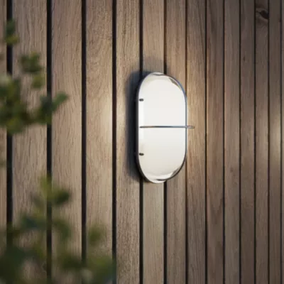 Applique murale oval Vallen E27 IP44 GoodHome chrome