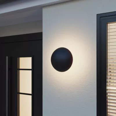 Applique murale murale Callery LED intégrée 600lm 12W IP44 GoodHome gris anthracite