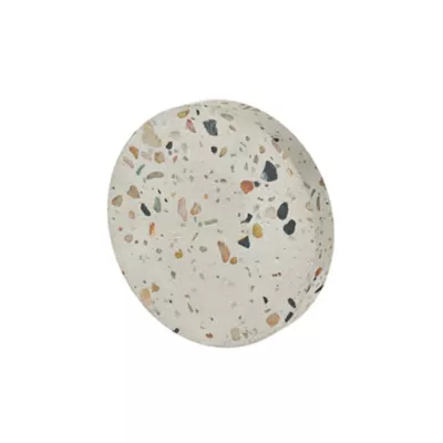 Patère salle de bains à visser 1 tête GoodHome Elland Terrazzo en béton coloris blanc moucheté