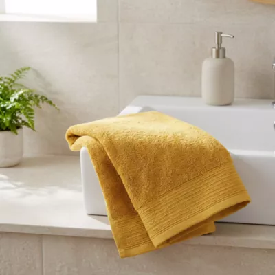 Serviette de toilette jaune miel 100 x 50 cm, GoodHome Koros