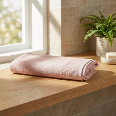 Serviette de bain rose nude 140 x 70 cm, GoodHome Koros