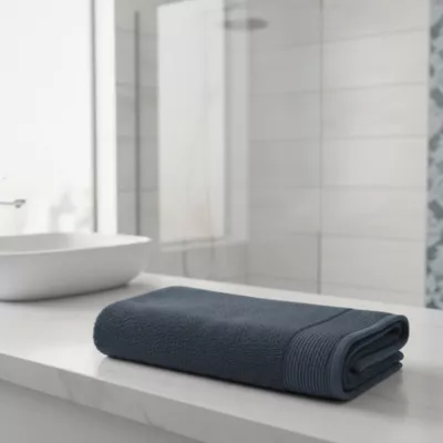 Serviette de toilette bleu nuit 100 x 50 cm, GoodHome Koros