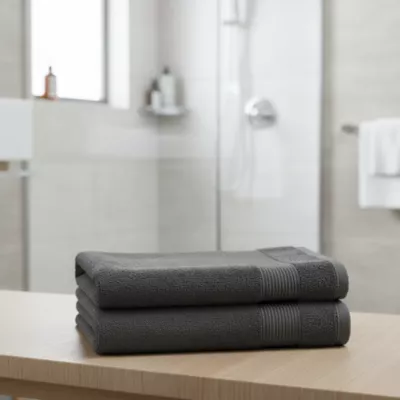 Serviette de bain anthracite 140 x 70 cm, GoodHome Koros