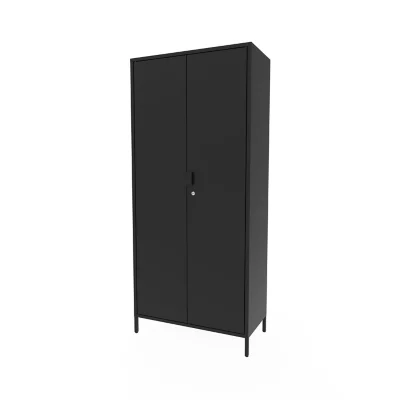 Armoire haute en métal noir GoodHome Rand H. 180 x L. 80 x P. 40 cm