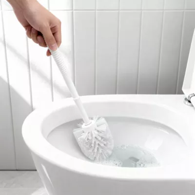 Brosse WC Glomma manche et brosse en polypropylène blanc Ø8 x H.32,5 cm