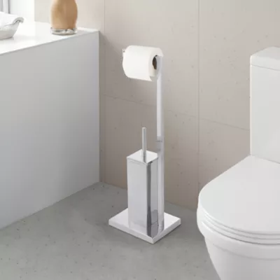 Serviteur WC GoodHome Kotra en inox l.22,4 x P.18 x H.69,5 cm