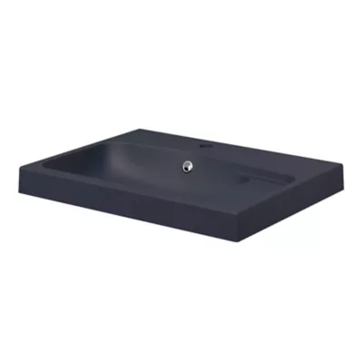Plan vasque en résine noir l.60 cm, GoodHome Mila