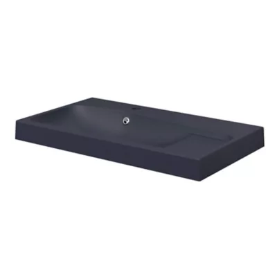 Plan vasque en résine noir l.80 cm, GoodHome Mila
