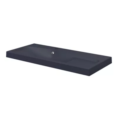 Plan vasque en résine noir l.100 cm, GoodHome Mila