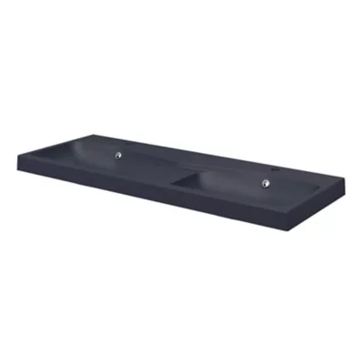 Plan double vasque noir l.120 cm, GoodHome Mila