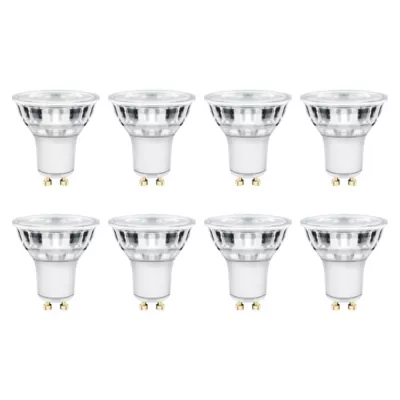 Lot 8 ampoules LED spot réflecteur GU10 345lm 3.6W = 50W Ø5cm Diall blanc chaud