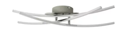 Plafonnier LED intégrée 2100lm 21W blanc chaud GoodHome Alani effet chromé L.57 x l.50 x H.9.5 x Ø57 cm