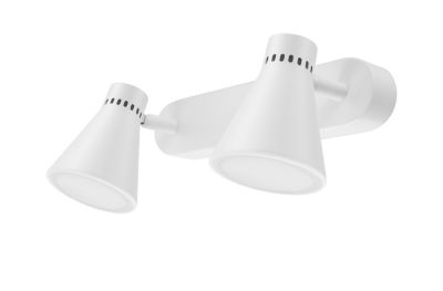 Réglette spot LED intégrée 2 lumières 500 lm 10W blanc chaud GoodHome Edson blanc mat L.25 x L.5 x H.15 cm