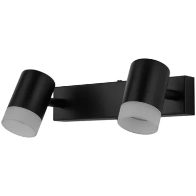 Réglette spot LED intégrée 2 lumières 350 lm 7W blanc chaud GoodHome Maupin noir mat L.22 x L.5 x H.14 cm