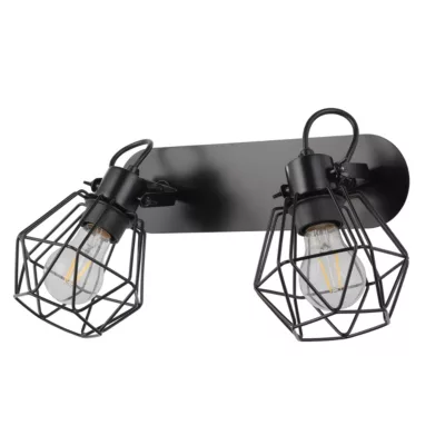 Réglette spot 2 lumières E27 15W GoodHome Smertrio noir mat L.33,5 x x H.21.8 cm