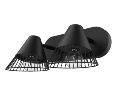 Réglette spot 2 lumières E14 10W GoodHome Tsolma noir mat L.25 x L.9 x H.22 cm