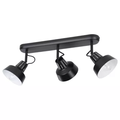 Réglette spot 3 lumières E14 10W GoodHome Yarra noir mat L.63,8 x L.18,5 x H.22.4 cm
