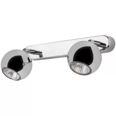 Réglette spot 2 lumières GU10 7W GoodHome Roccheta chrome L.26 x L.4 x H.12 cm