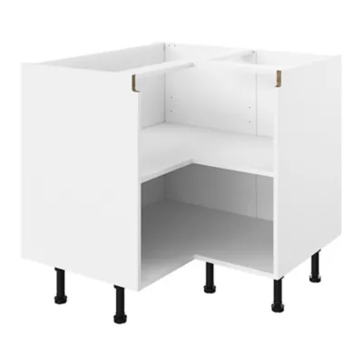Caisson bas d'angle de cuisine blanc L. 93 cm Caraway Innovo GoodHome
