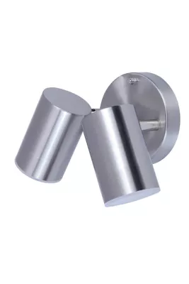 Applique murale double Candiac LED intégrée 2 têtes 760lm 8.6W IP44 GoodHome chrome
