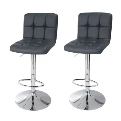 Lot de 2 tabourets de bar Naka anthracite
