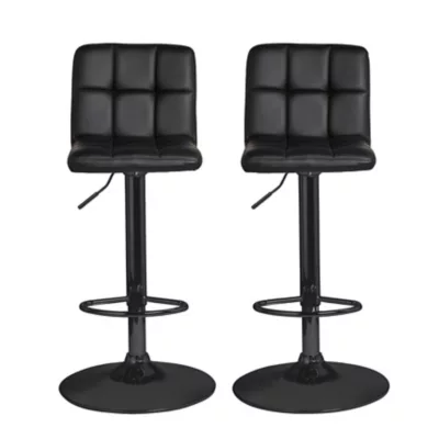Lot de 2 tabourets de bar GoodHome Naka noir
