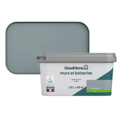 Peinture intérieure couleur Murs et boiseries GoodHome Minneapolis gris satin 2,5L