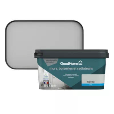 Peinture intérieure couleur murs, boiseries et radiateurs GoodHome mat melville gris 2.5L