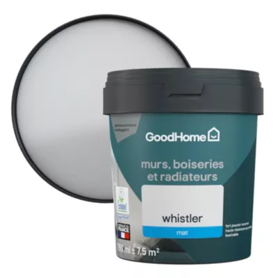 Peinture intérieure couleur murs, boiseries et radiateurs GoodHome mat whistler gris 750ml