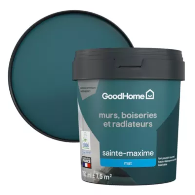 Peinture intérieure couleur murs, boiseries et radiateurs GoodHome mat sainte-maxime vert 750ml
