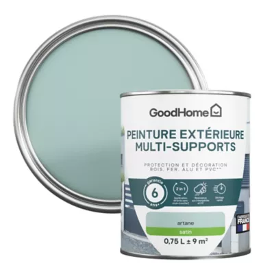 Peinture extérieure multi-supports GoodHome vert artane satin 0,75L