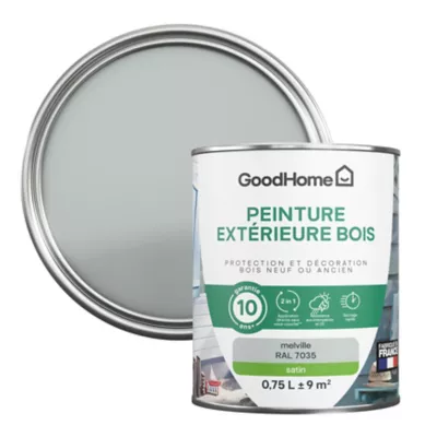 Peinture extérieure bois GoodHome RAL 7035 gris Melvil satin 0.75L