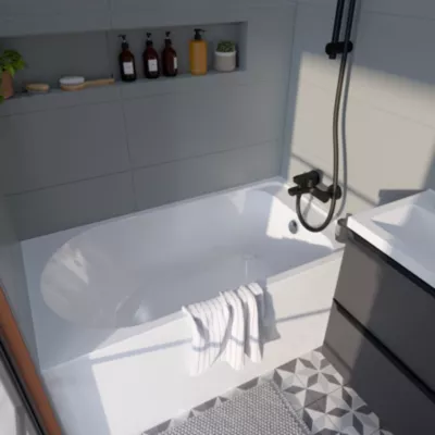 Baignoire droite 120x70 cm Cavally blanc