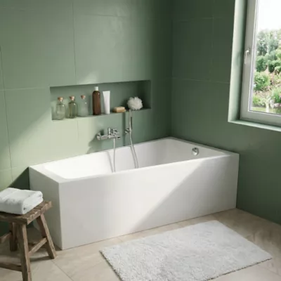 Baignoire asymétrique droite 160x90 cm, blanc, Teesta GoodHome