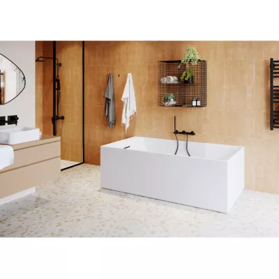 Baignoire semi îlot 160x75 cm Bakor blanc