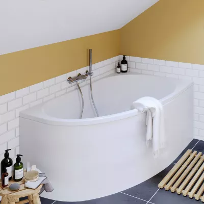 Tablier de baignoire d'angle Horyn L. 150 cm x l. 90 cm blanc
